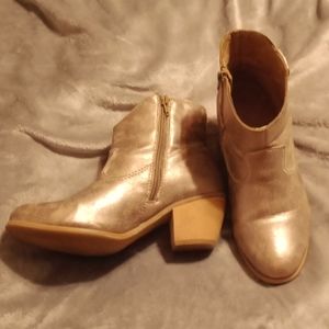 Lane Bryant Gold Ankle Boots Size 8W